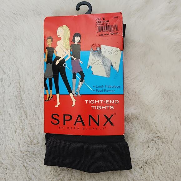 NEW Spanx Tight End Footless Tights High Waisted Shapewear Charcoal Size E - Picture 1 of 10